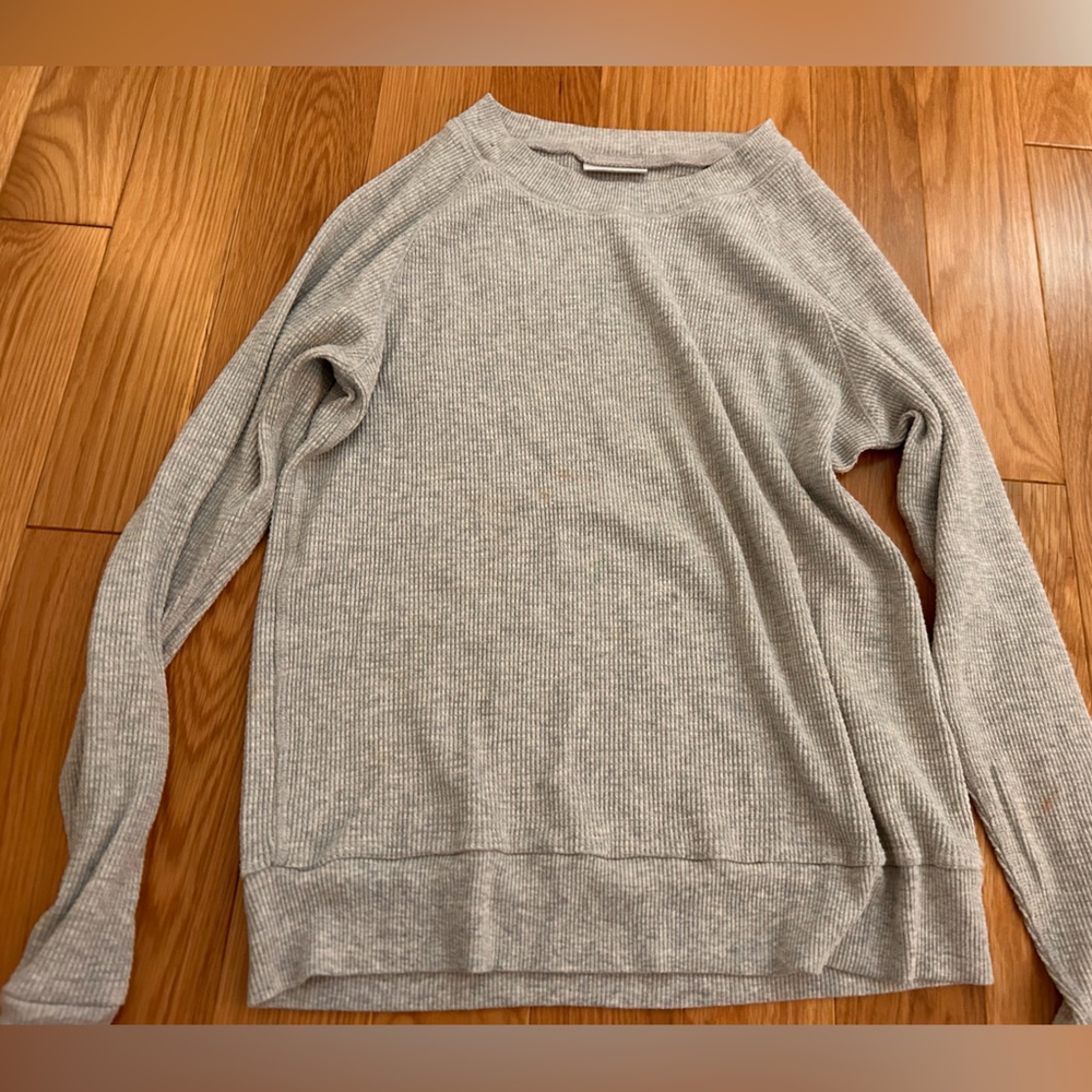 Grey aritzia waffle knot long sleeve